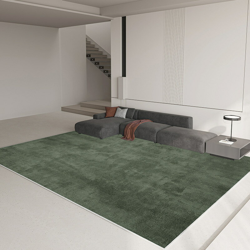 輕奢簡約綠色地毯全鋪高級感純色辦公室吸水防滑地墊水晶絨地毯