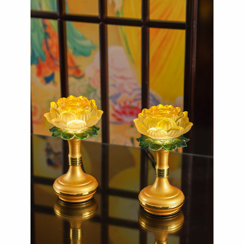 工廠直銷 【附發票】 免運 佛具 供燈 佛燈 蓮花燈 佛前供燈 led蓮花燈插電供燈家用玻璃插電佛燈供佛燈神臺燈佛堂燈長明燈特惠/開立發票 全館八折 售後保障 s1217