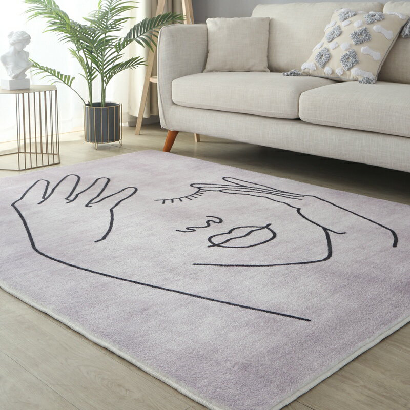 仿羊絨地毯客廳北歐現代簡約抽象藝術沙發茶幾毯臥室滿鋪家用地毯