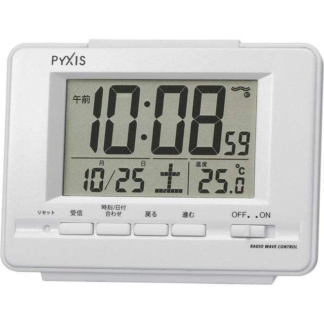 【日本代購】SEIKO PYXIS系列 精工鬧鐘 日期 溫溼度 NR535H 白色
