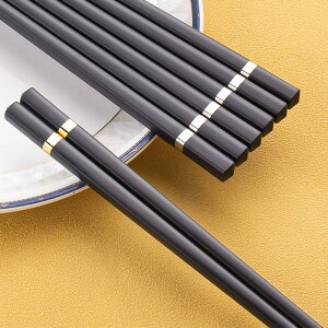 合金筷子家用高檔耐高溫防滑黑色精致高端商用餐飲酒店洗碗機可用