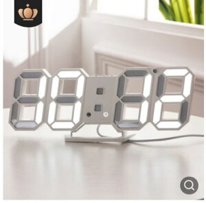 美琪 創意生活韓國爆款3DLED電子鐘墻面掛立兩用