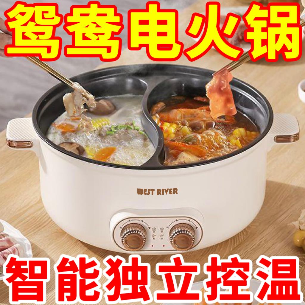 【臺灣公司 可開發票】德國正品新款鴛鴦電火鍋家用多功能一體式雙控鴛鴦鍋大功率電熱鍋
