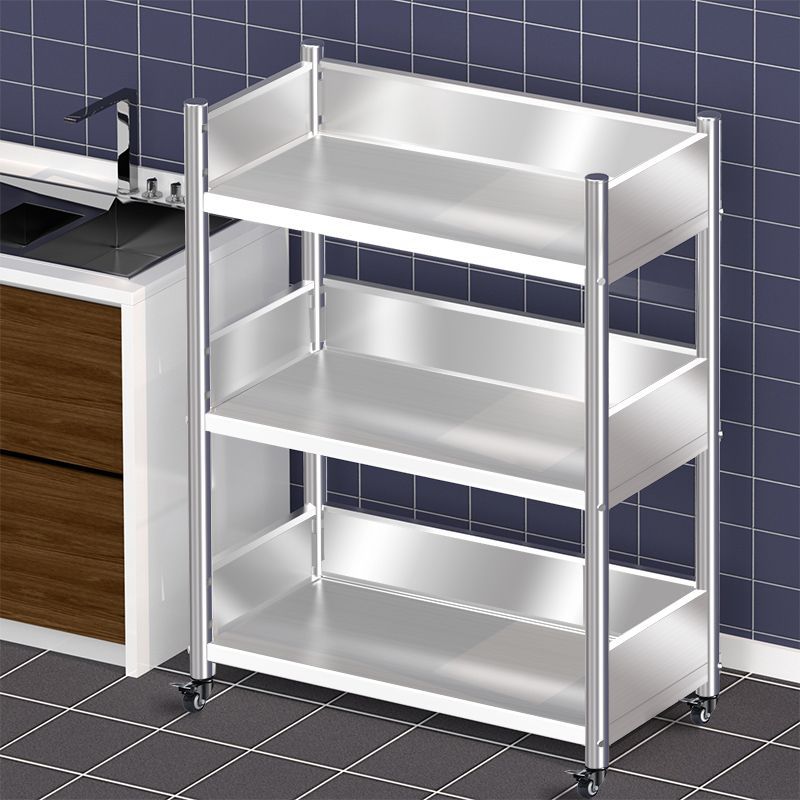 加厚不銹鋼廚房置物架落地多層家用微波爐烤箱放鍋可移動儲物架子