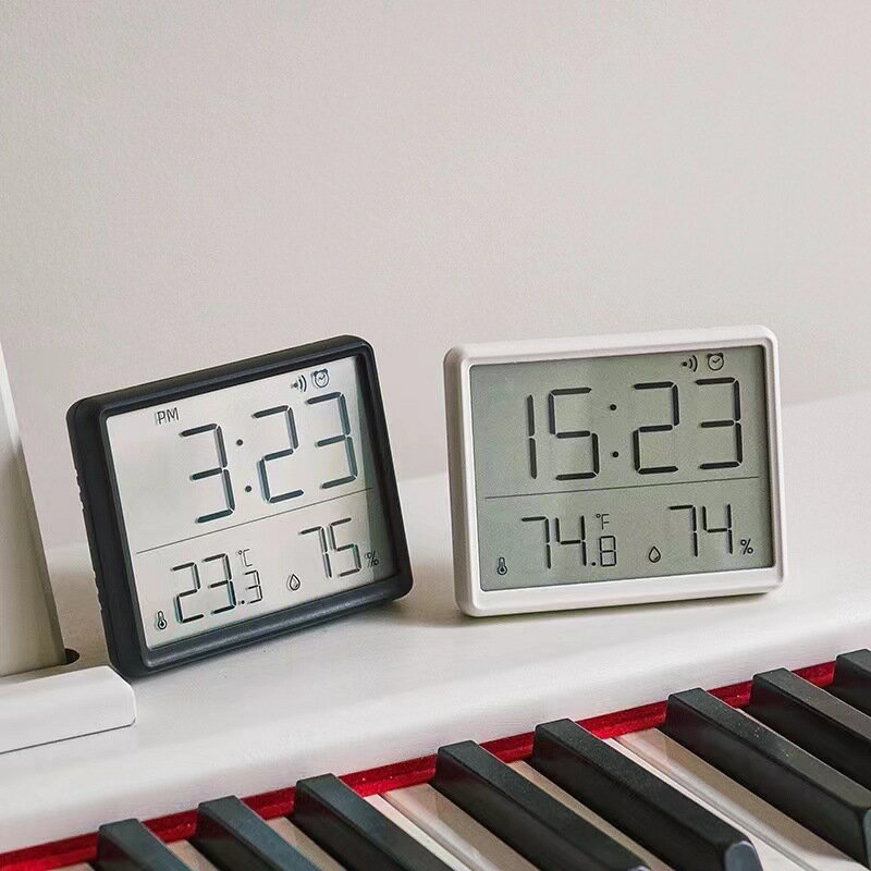 纖薄磁吸廚房時鐘簡約數字鐘可掛壁多功能溫溼度貼上電子錶