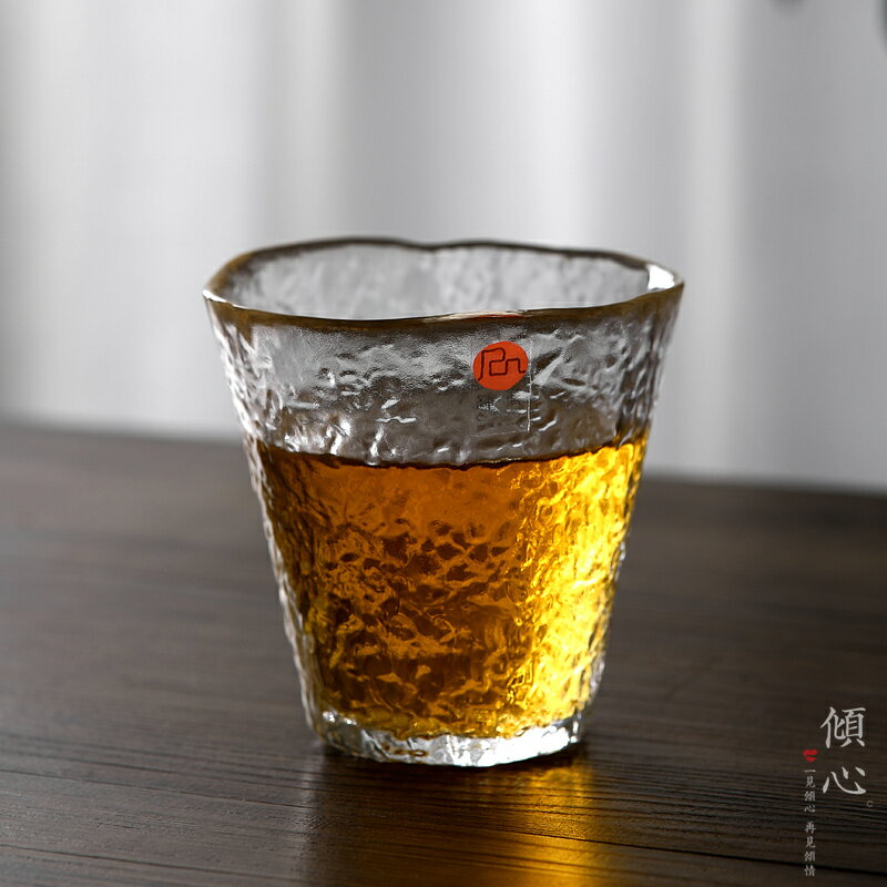 日本原裝進口 津輕耐熱初雪大杯子杯日式錘紋茶杯水杯手工玻璃杯