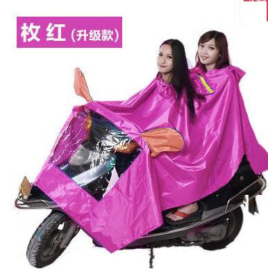 【雨披-雙人升級款-3XL-帶鏡套加大加厚-牛津布-1件/組】電動車雨衣電瓶車摩托車雨衣時尚-726003