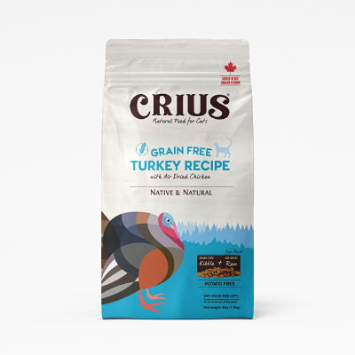 【CRIUS 克瑞斯】無榖火雞肉 全齡貓 高吸收率蛋白質 營養顆粒+風乾肉塊 貓飼料 幫助維持消化道機能_12LB