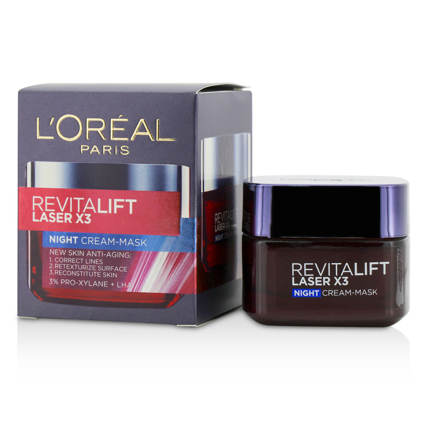 萊雅 L'Oreal - 活力緊緻-鐳射煥膚 深夜修護面膜晚霜
