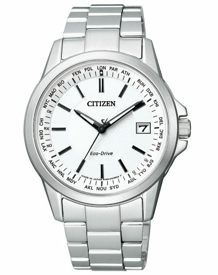 CITIZEN 星辰 GENT＇S 嶄新世界限量電波時計腕錶 銀 CB1090-59A 38.7mm