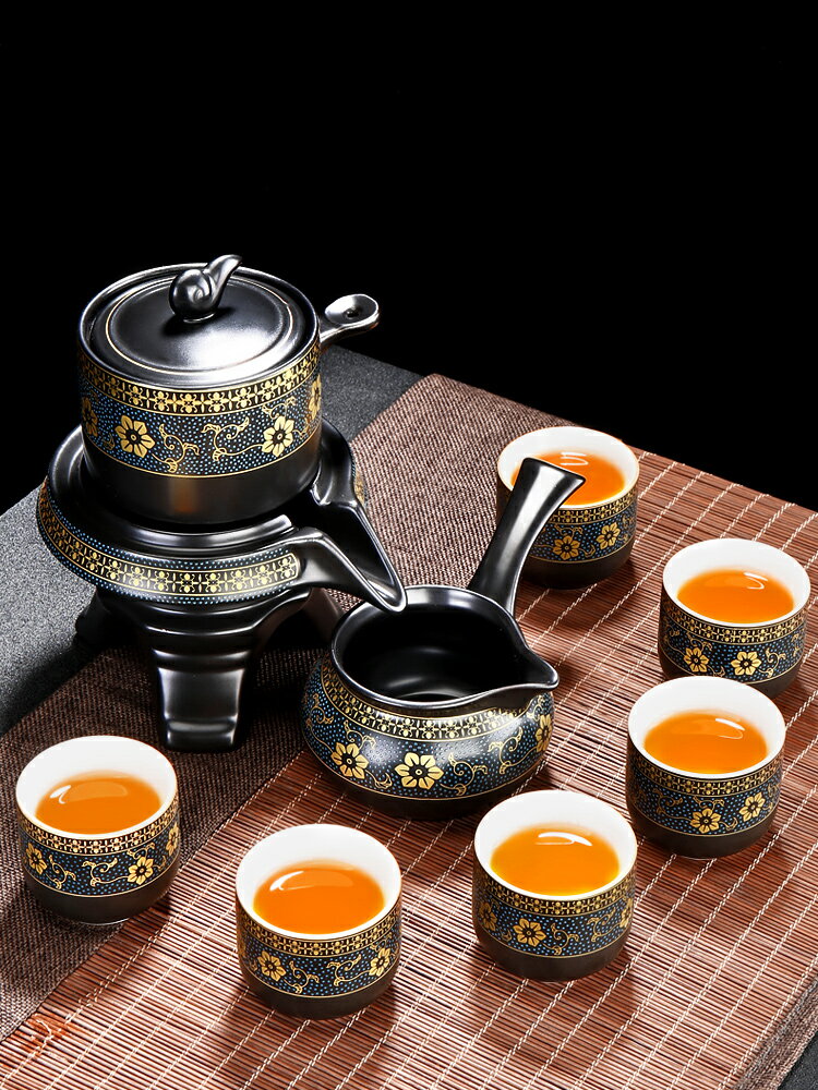 唐豐整套半全自動茶具套裝家用簡約陶瓷懶人泡茶壺功夫茶杯青花瓷