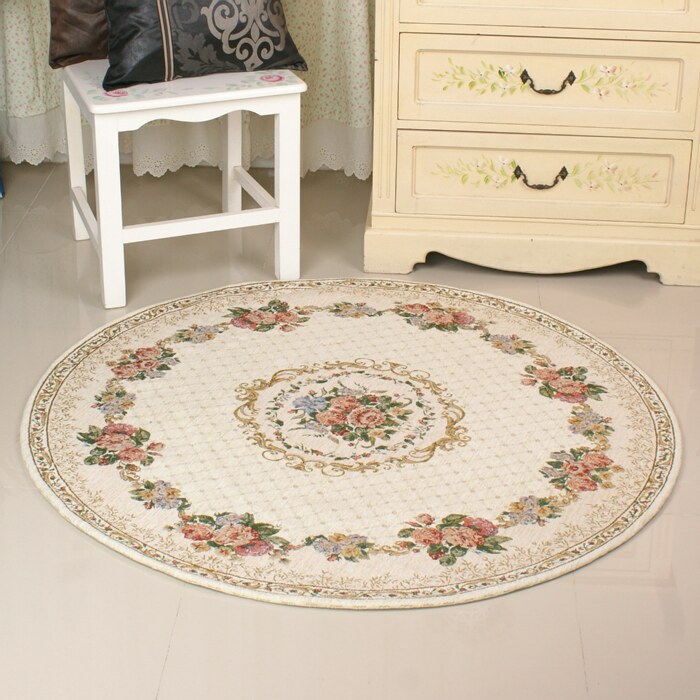 外銷等級 外銷歐美 最新款 正圓形 歐洲宮廷貴族風 玫瑰花園風格高級尊貴氣派客廳地毯 (客製訂作款)