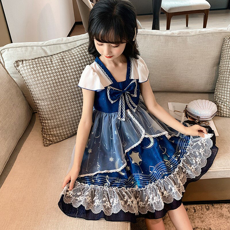韓國女童夏裝洛麗塔連衣裙2022新款兒童洋氣紗裙夏季公主裙子