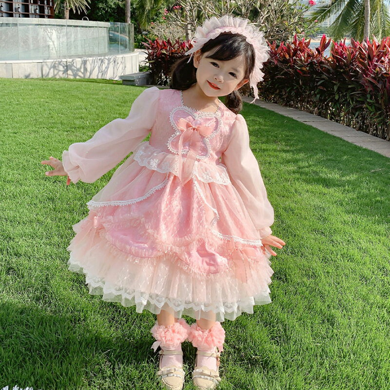洛麗塔女童夏季連衣裙小童西班牙甜美公主裙一周歲女孩公主小禮服