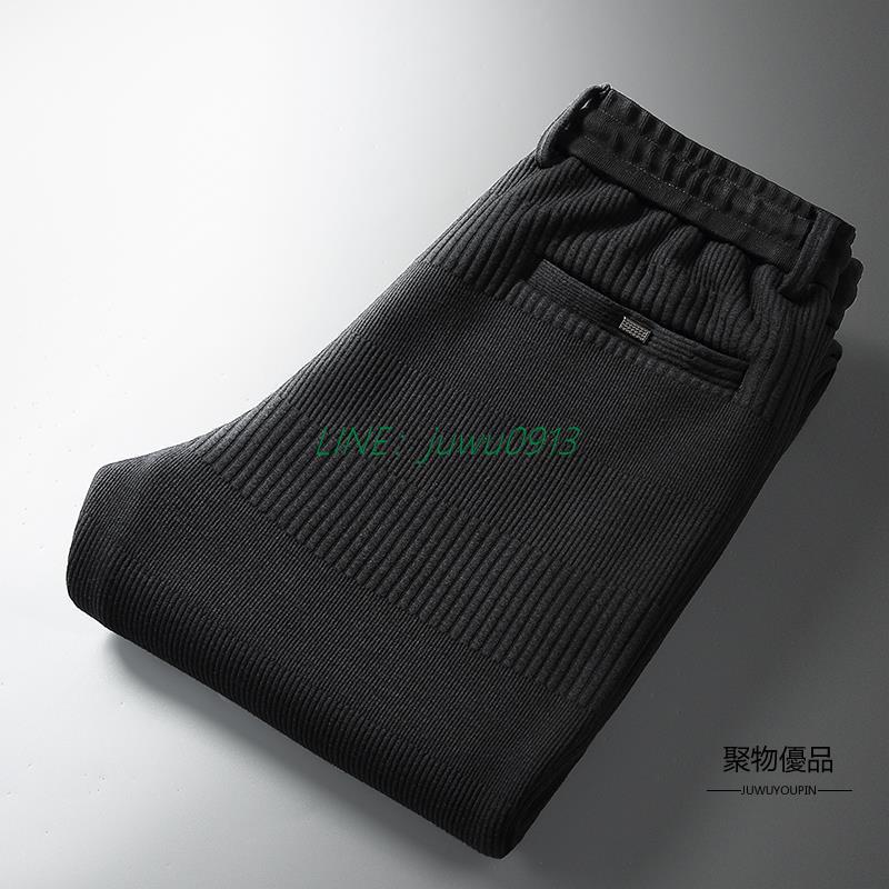 針織彈力休閒褲男褲寬版大碼潮流男裝長褲【聚物優品】