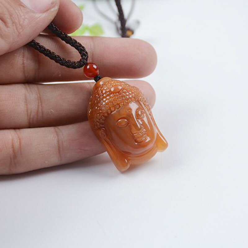 黃龍玉觀音頭吊墜男款 玉項鏈男士玉佩玉牌吊墜 觀音玉墜帶證書1入