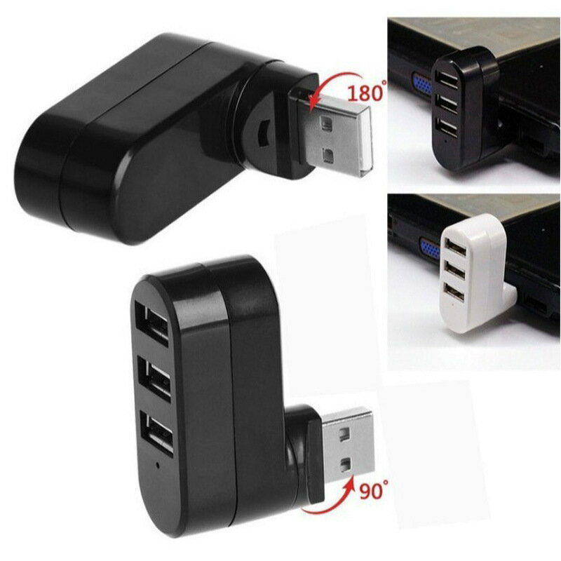 迷你USB2.0三口HUB集線器7字旋轉三口擴充套件塢USB分線器筆記本電腦【宜家良品百貨】