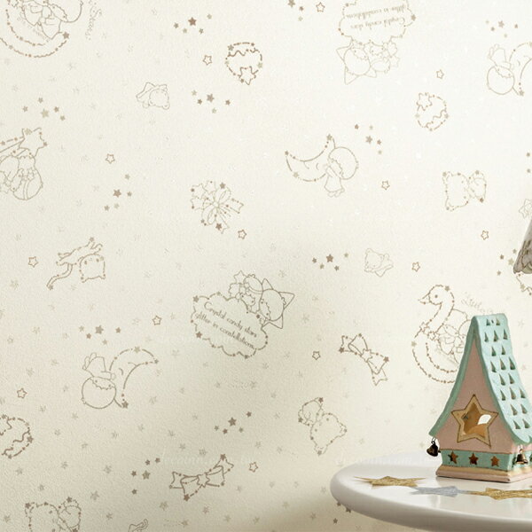 B124c 262 67 日本壁紙正版三麗鷗雙子星可愛兒童房白色 Deco Inn設計