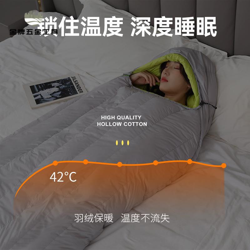 戶外成人羽絨 睡袋  全面便攜冬季露營 睡袋 隔臟 專供wj7171