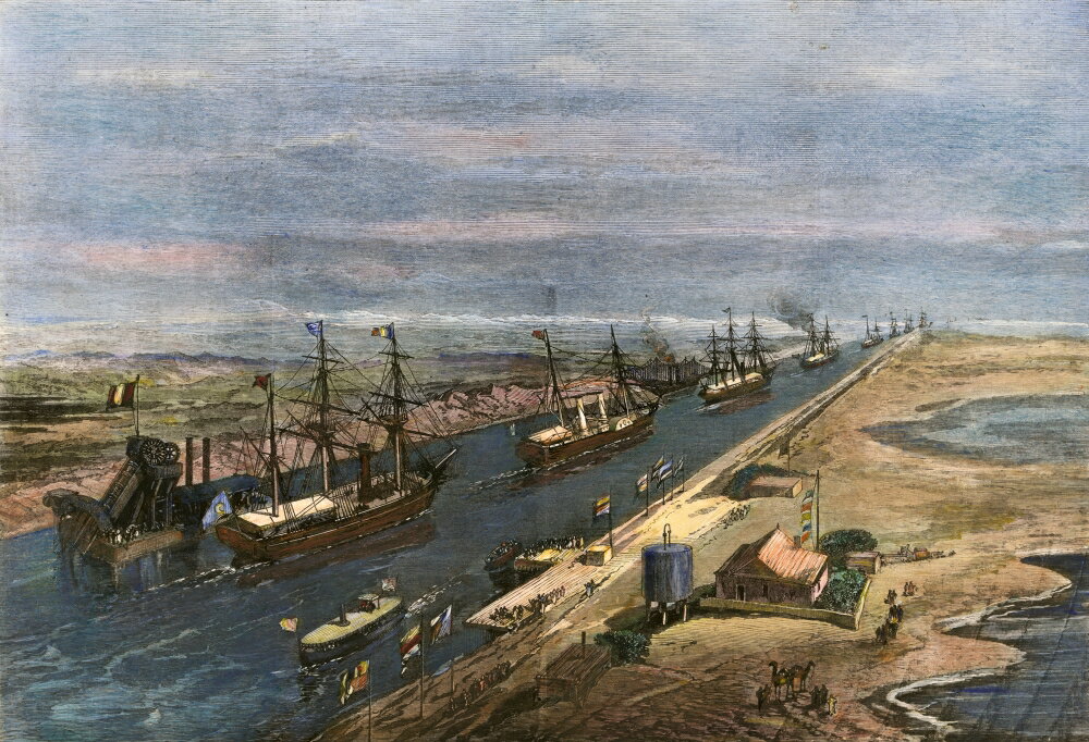 Posterazzi Suez Canal Opening 1869 Nthe Procession Of Ships Into The   1144e88dc654ab3a295add 