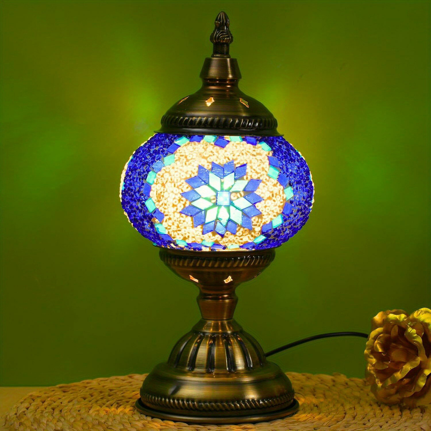 Turkish Moroccan Mosaic Table Lamp Bedside Night Light with