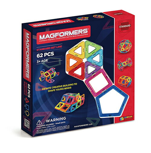 <br/><br/>  【美國代購】Magformers 磁性建構片Standard Set-62片裝<br/><br/>