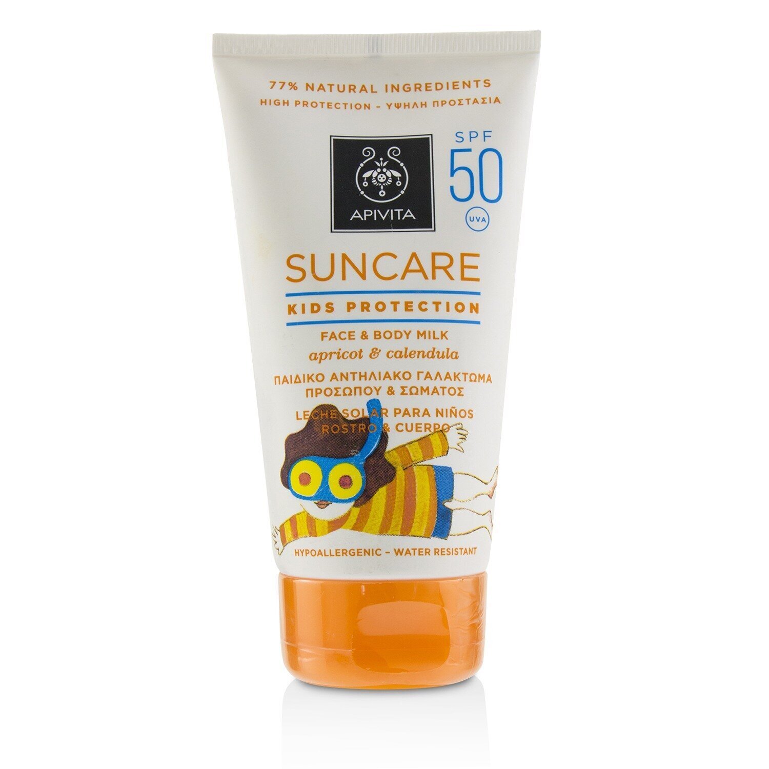 艾蜜塔 Apivita - 兒童臉部及身體防曬乳 SPF 50 蘊含杏桃及金盞花 Suncare Kids Protection Face & Body Milk SPF 50 With Apricot & Calendula