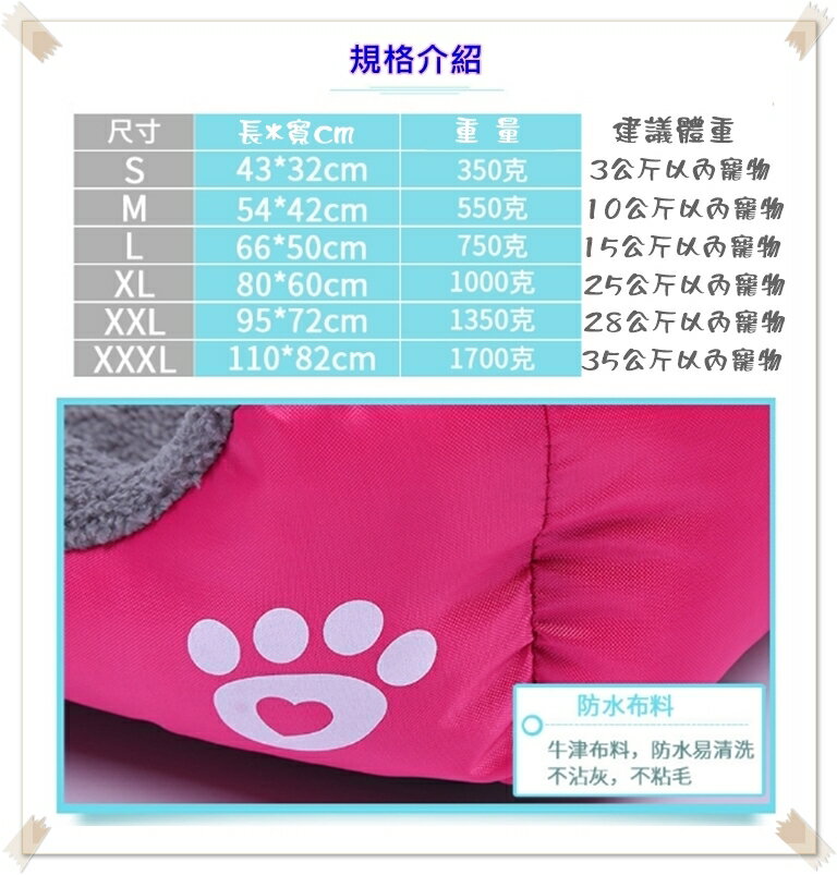 S~3XL號 寵物床 狗窩 寵物墊 狗墊 貓墊 狗床 貓床 睡床 寵物窩 糖果色方型 床墊 睡墊 睡窩 櫻桃嚴選 2