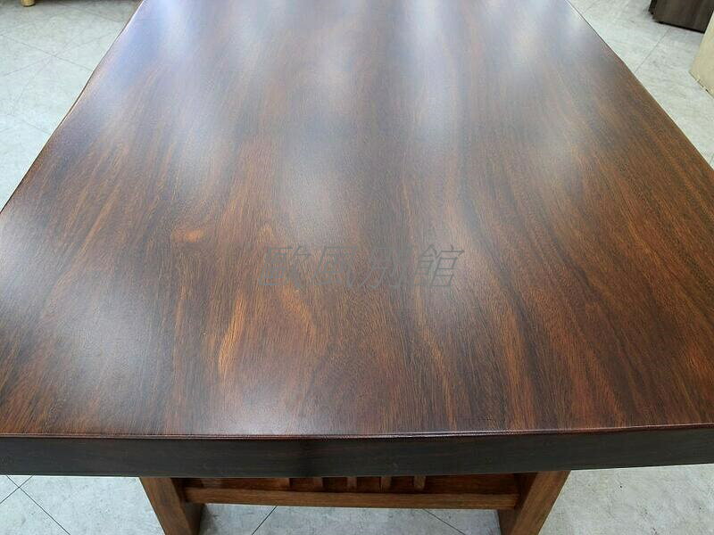 【歐風別館】紫檀木3*7尺全實木餐桌【原木大板桌】【基隆至台中免運費】 2