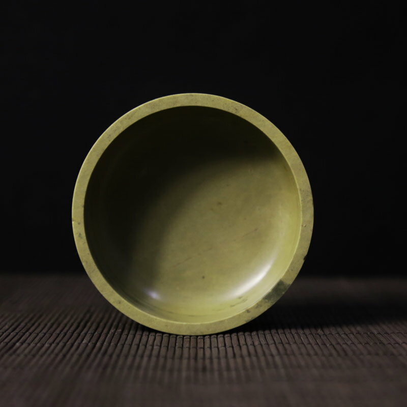 非遺 端硯帶蓋硯臺《綠端單打》肇慶端硯墨池 精品天然原石老坑硯臺 四寸小楷純手工學生硯臺 文房四寶