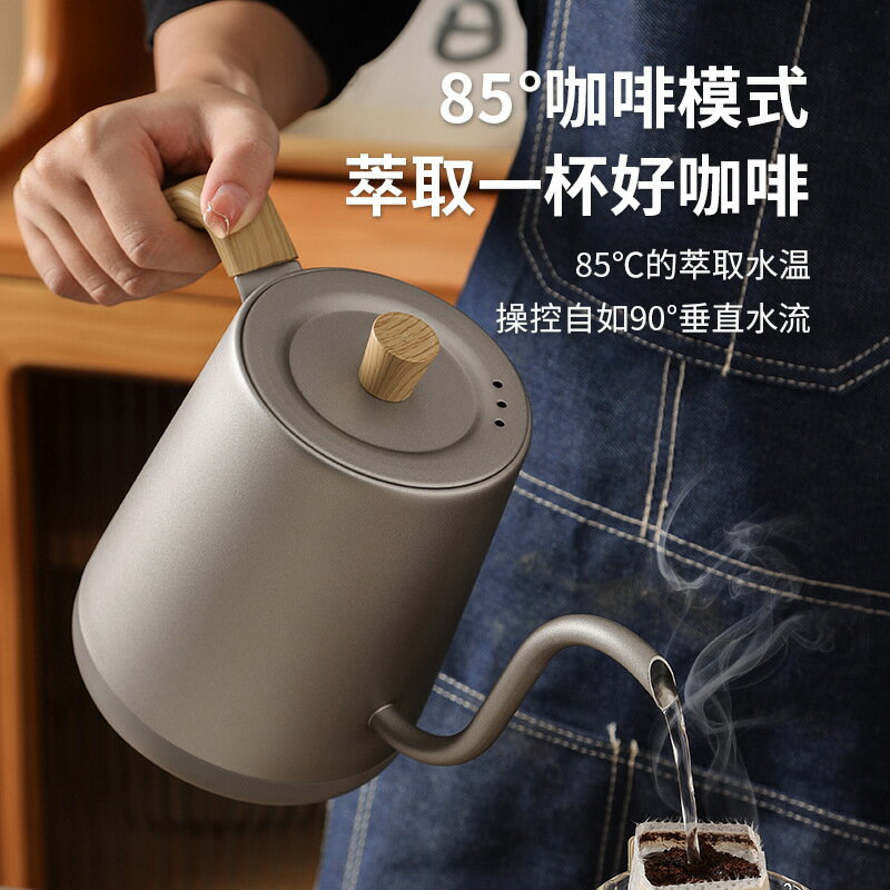 多功能電熱水壺110v智慧調溫手沖咖啡壺出口小家電細長嘴英規泡茶