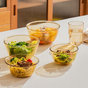 免運 家用玻璃碗蔬菜沙拉碗耐高溫加厚大容量廚房專用烘焙保鮮盒可微波-快速出貨