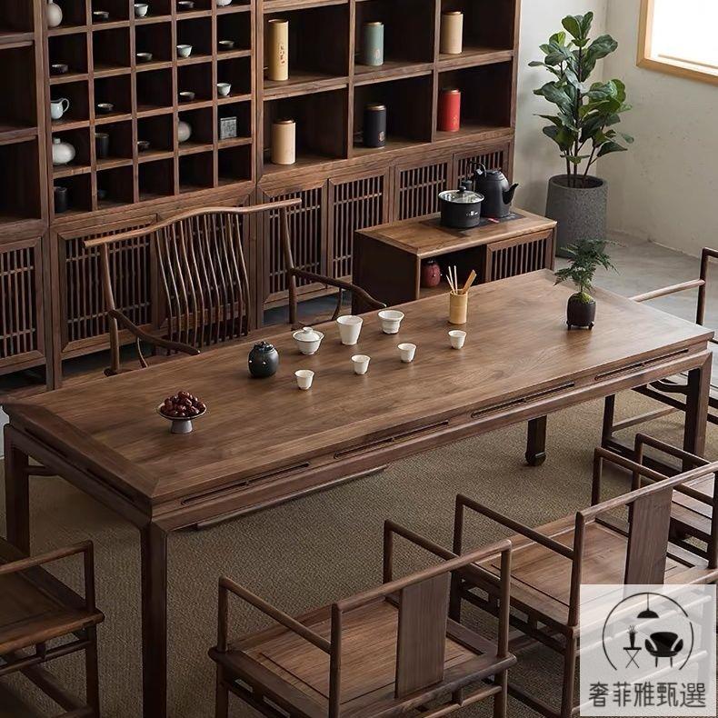 （免運 公司貨）茶桌桌椅組合榆木禪意實木茶臺家用泡茶桌子功夫茶室茶幾新中式PDD-119茶桌