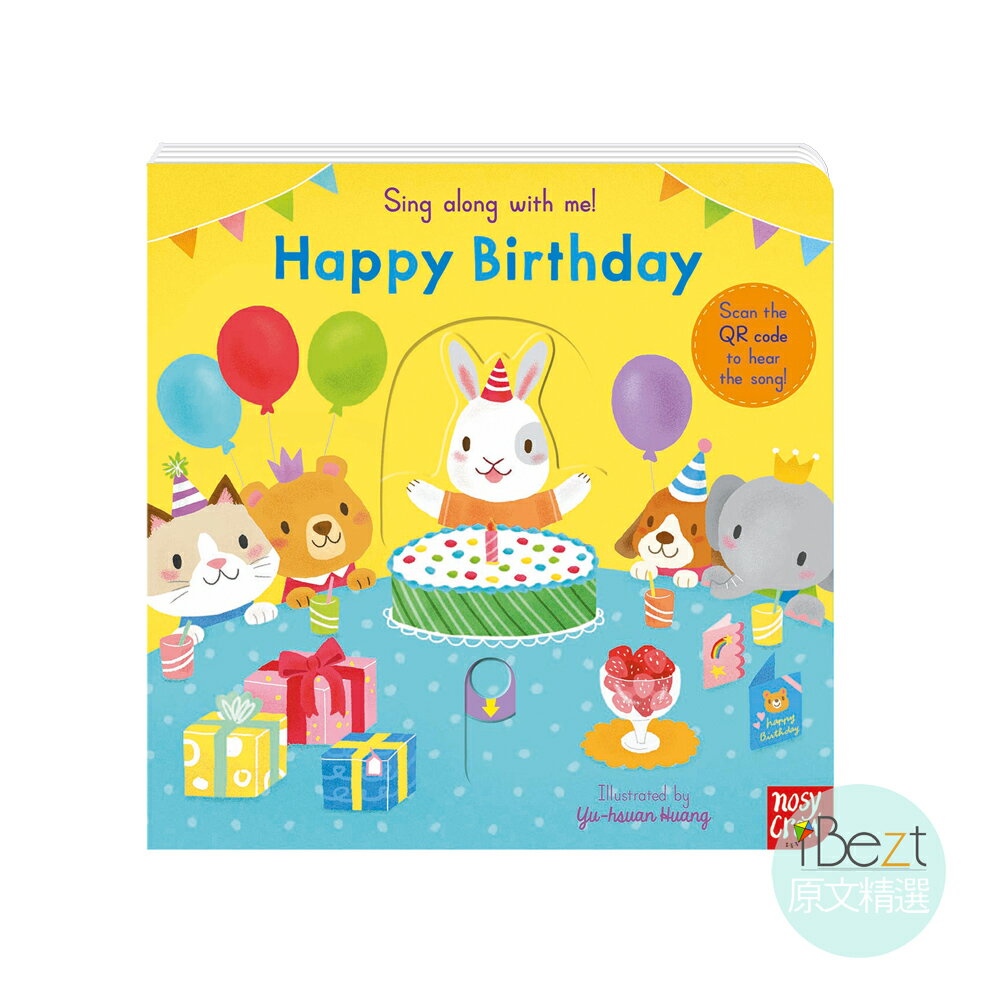 Happy Birthday | Sing along with me | 外文 | 繪本 | 童謠 | QR Code | Nosy Crow | 推拉轉 | 黃郁軒(小小)作品 | 小手肌肉訓練 | 創造力