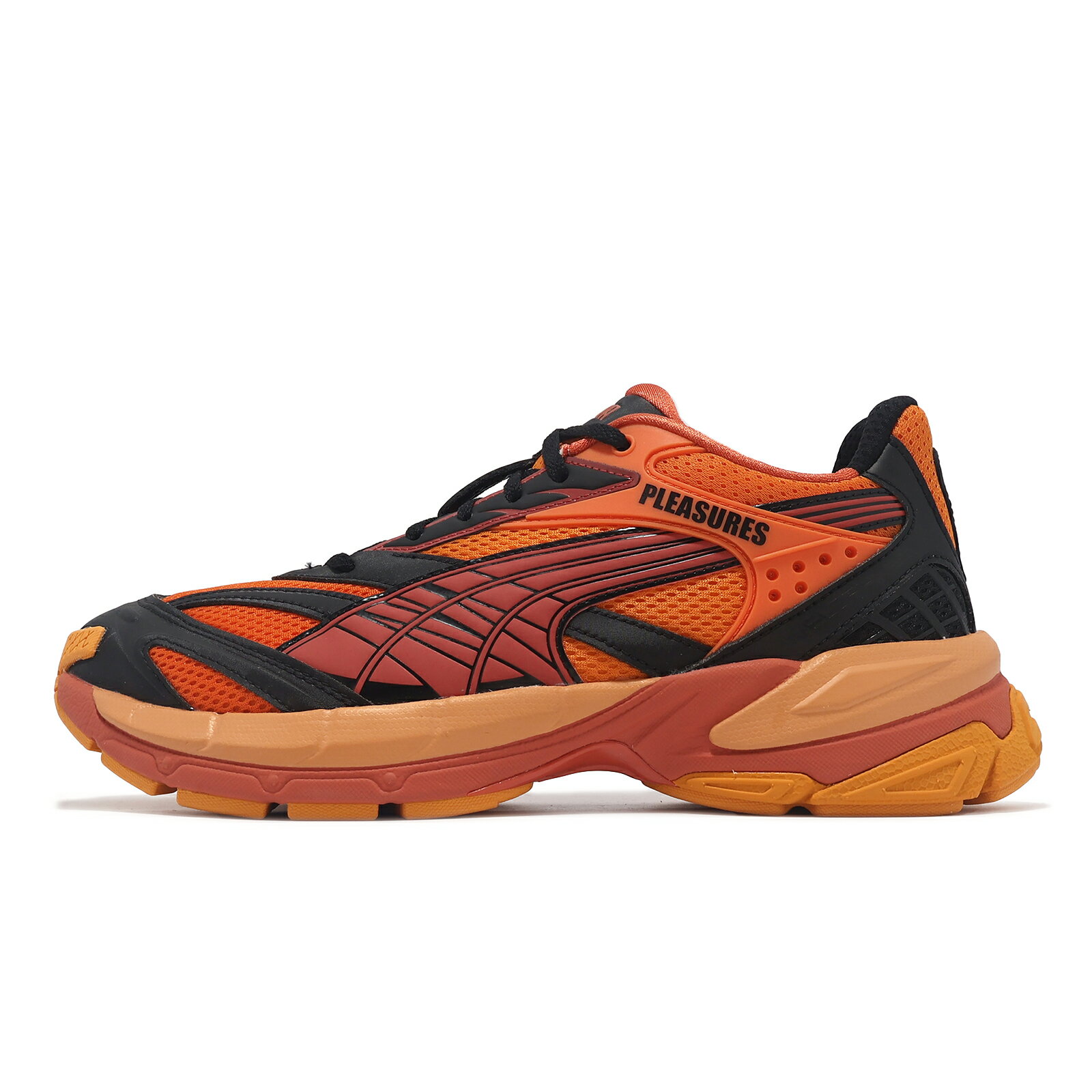 Puma x PLEASURES 休閒鞋 Velophasis Layers 男鞋 橘 黑 聯名 緩衝 39330102
