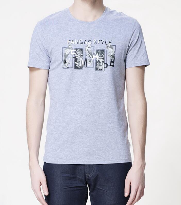 FINDSENSE MD 韓國 男 街頭 時尚 潮 字母鸚鵡圖案 短袖T恤 特色T恤 圖案T