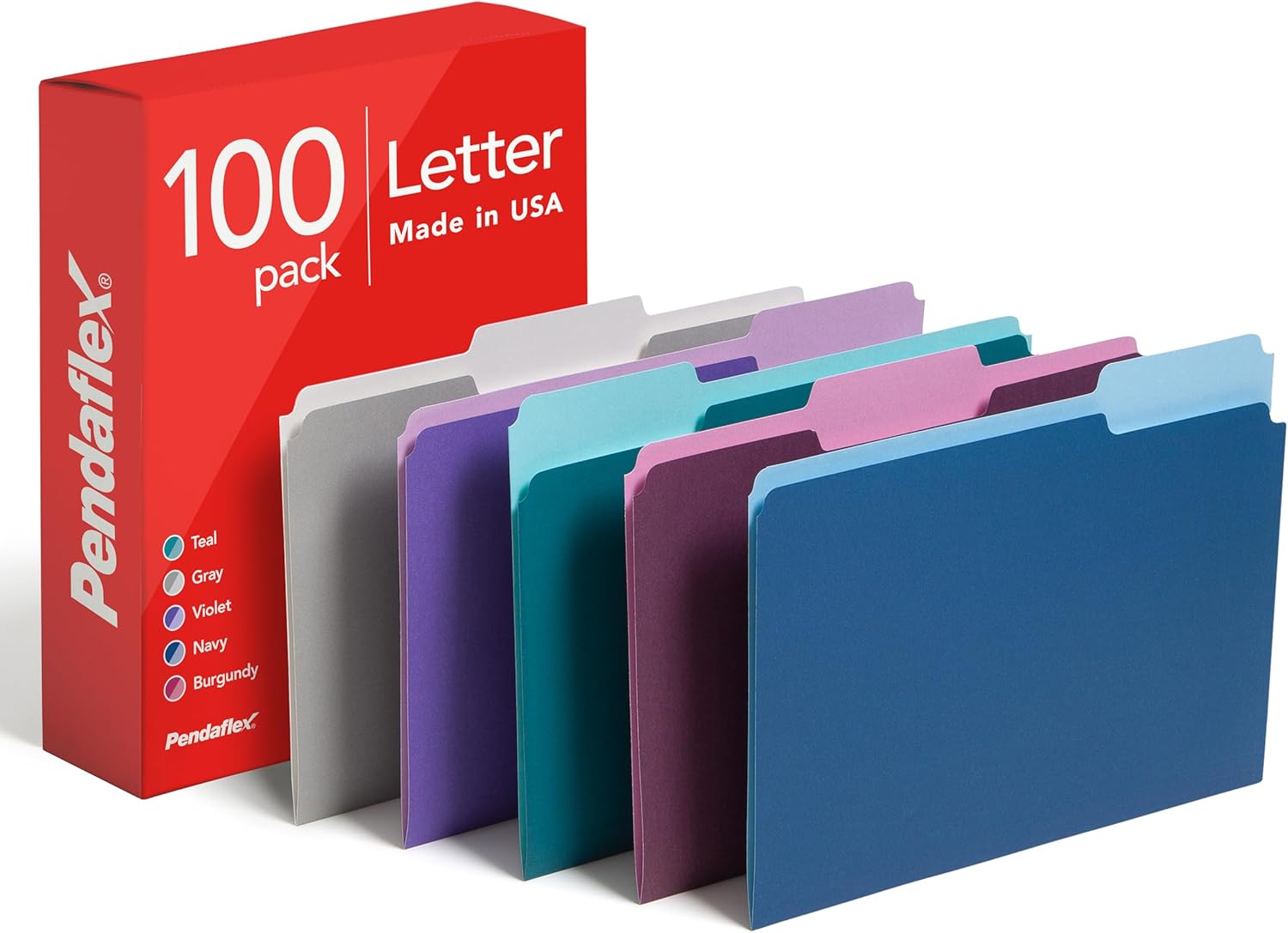 [6美國直購超取限1] Pendaflex (02315) 5色 雙色文件夾 100入 Letter Size 適 A4文件收納 Two Tone