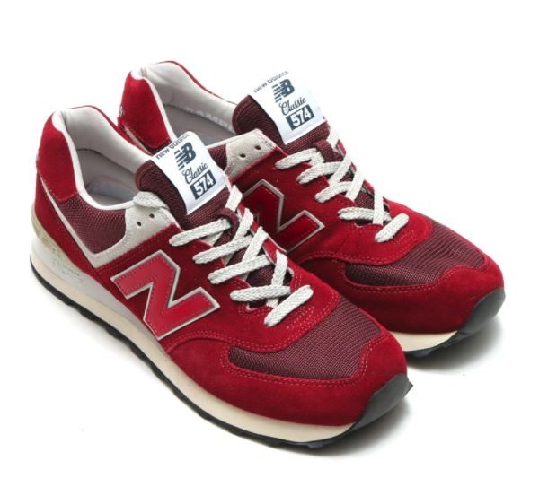 New Balance 574 男鞋 女鞋 慢跑 休閒 復古 麂皮 網布 紅 白【運動世界】ML574FBR