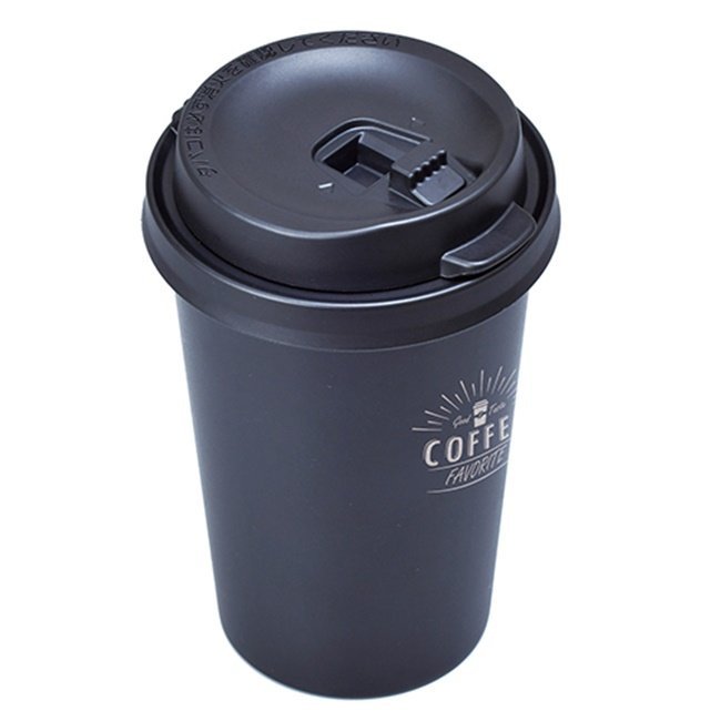 權世界@汽車用品 日本SEIWA 咖啡杯造型 掀蓋式 自然消火 煙灰缸 黑色 WA54