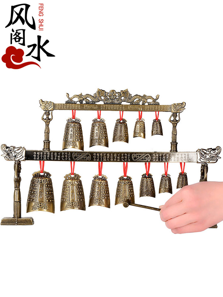 中式合金編鐘演奏樂器雙層仿古模型家居裝飾婚慶影視工藝擺件采耳