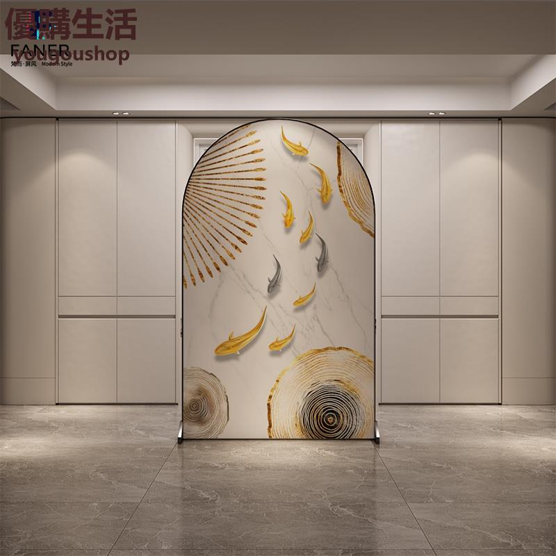 優購生活~定製梵而入戶屏風輕奢隔斷玄關移動辦公室臥室遮擋家用現代簡約鋁合金定製 屏風櫃 屏風 隔間 客廳 玄關櫃 隔板 屏風架訂製 可付費上門安裝