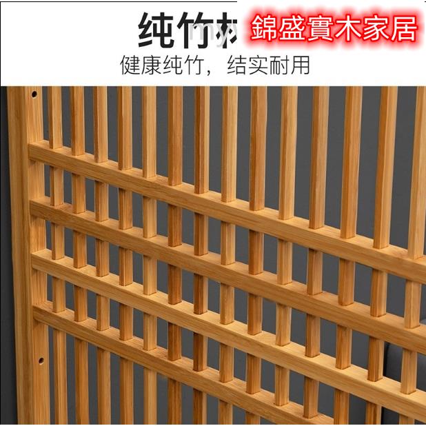 附發票新中式屏風竹子折屏隔斷楠竹鏤空格柵裝飾客廳入戶辦公室
