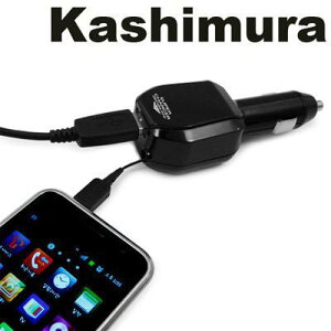 權世界@汽車用品 日本Kashimura 點煙器USB+microUSB雙頭充電器 AJ-327