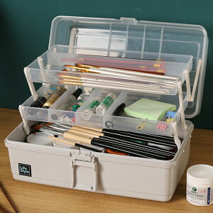美術工具箱 美術工具箱手提小學生畫畫特大容量家用藥箱塑料美甲收納盒醫藥箱『XY16377』