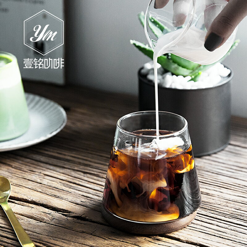 壹銘 富士山造型網紅北歐ins創意潮流透明玻璃杯原宿奶茶冰咖啡杯