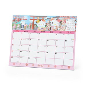 【震撼精品百貨】2023年 掛曆/年曆/手帳~日本SANRIO三麗鷗~Kitty 2023簡易支架桌曆(和服)*20325