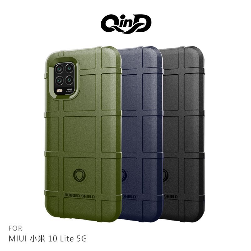 【現貨】QinD MIUI 小米 10 Lite 5G 戰術護盾保護套 背蓋式 手機殼 鏡頭加高【APP下單4%點數回饋】
