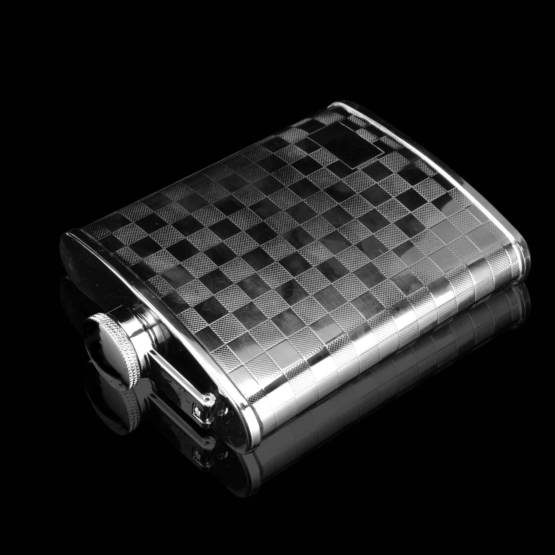 創意格子304不銹鋼酒壺隨身酒壺便攜時尚戶外酒具其它酒具送漏斗 2