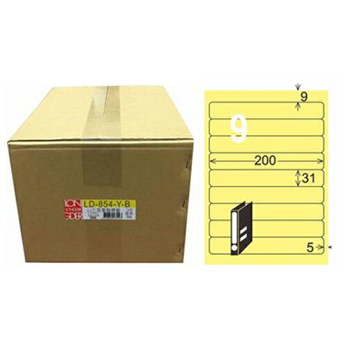 【龍德】A4三用電腦標籤 31x200mm 淺黃色1000入 / 箱 LD-854-Y-B