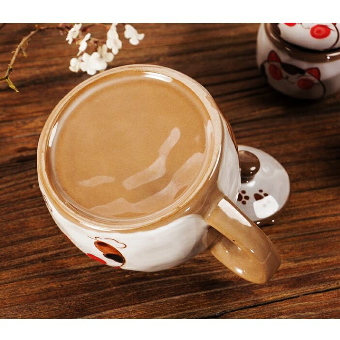 招財貓陶瓷手繪貓咪圖案茶壺組 招財貓茶壺 貓咪茶杯 泡茶用陶瓷茶壺 清酒杯 日式和風萌貓功夫茶杯 家用泡茶壺 陶瓷茶杯 茶具組 6